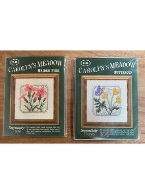 2 Serendipity Designs Carolyn’s Meadow Floral Cross Stitch Kits